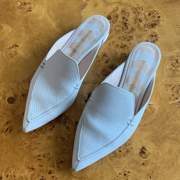 Nicholas Kirkwood White Mules Slide size 5.5 (35.5)