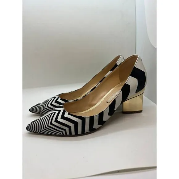 Nicholas Kirkwood Block-Heel Pumps in Zigzag Print Sz. 36 (US 6)