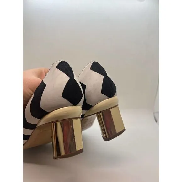 Nicholas Kirkwood Block-Heel Pumps in Zigzag Print Sz. 36 (US 6)