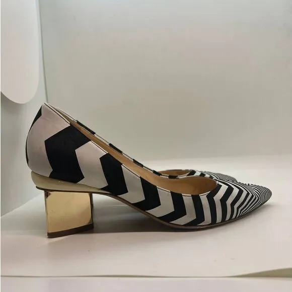 Nicholas Kirkwood Block-Heel Pumps in Zigzag Print Sz. 36 (US 6)