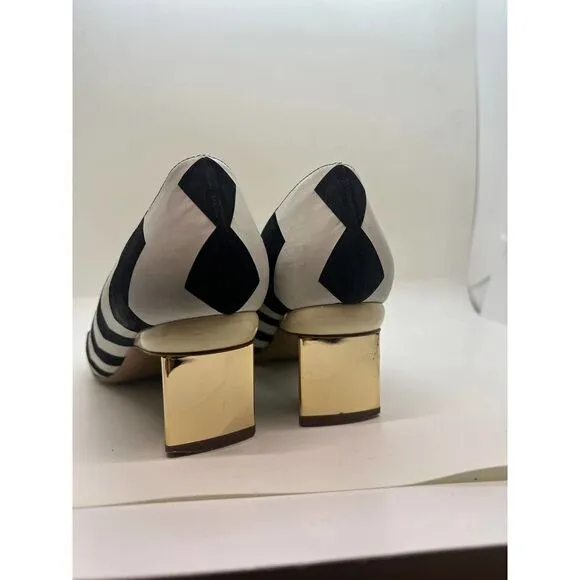 Nicholas Kirkwood Block-Heel Pumps in Zigzag Print Sz. 36 (US 6)