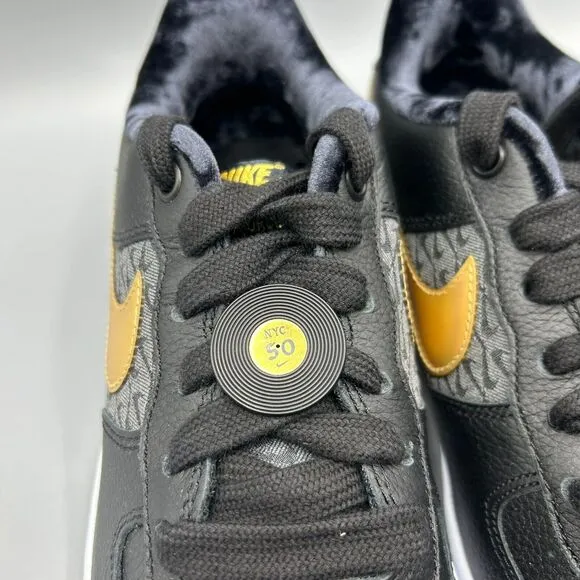 Nike Air Force 1 Low LV8 BG AF1 Bronx Shoes Black Gold Kids Youth Size 6.5Y