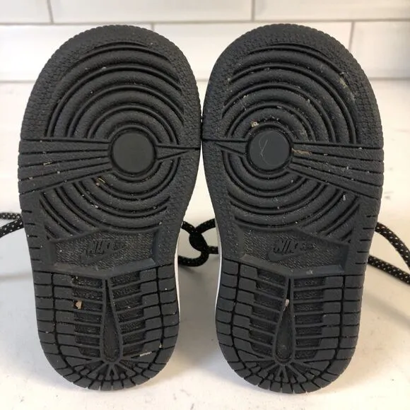 Nike Air Jordan 1 AJ1 Mid SE (TD) Black Glitter AV5172-001 Kids Shoes size 5C