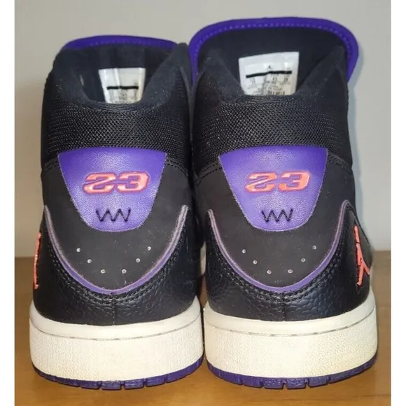 Nike Air Jordan 1 Flight 2 Mens 11 Black Purple Mid Basketball Shoes 555798-053