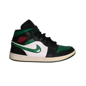 Nike Air Jordan 1 Mid Mens Shoes Size 13 554724 067 Pine Green Black Basketball