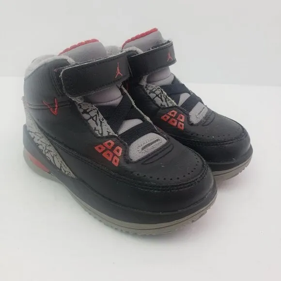 Nike Air Jordan 2.5 Team Baby Boys Size 6C Bred Black Varsity Red Cement Shoes