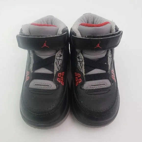 Nike Air Jordan 2.5 Team Baby Boys Size 6C Bred Black Varsity Red Cement Shoes