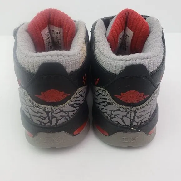Nike Air Jordan 2.5 Team Baby Boys Size 6C Bred Black Varsity Red Cement Shoes