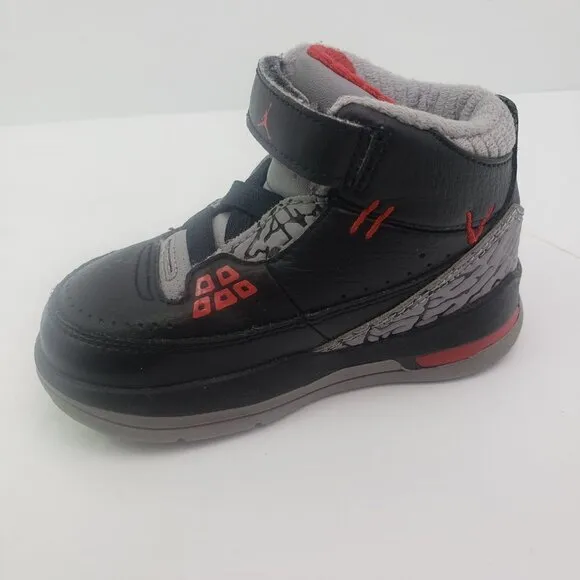 Nike Air Jordan 2.5 Team Baby Boys Size 6C Bred Black Varsity Red Cement Shoes