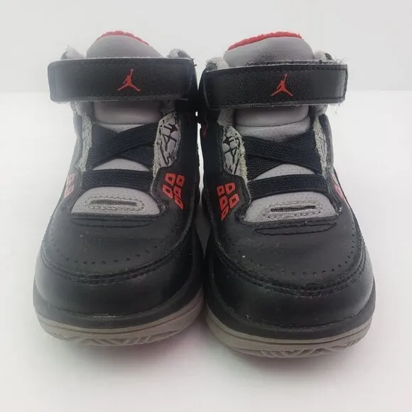 Nike Air Jordan 2.5 Team Baby Boys Size 6C Bred Black Varsity Red Cement Shoes