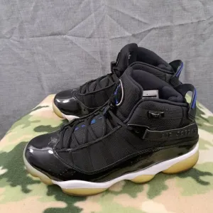 Nike Air Jordan 6 Rings SPACE JAM Black Blue 322992-016 Men's Shoes Size 9