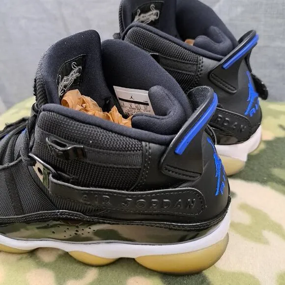 Nike Air Jordan 6 Rings SPACE JAM Black Blue 322992-016 Men's Shoes Size 9