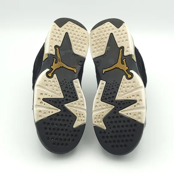 Nike Air Jordan Flight Club 91 - Black/White/Gold Basketball Shoes - Youth Size