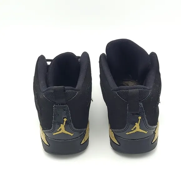 Nike Air Jordan Flight Club 91 - Black/White/Gold Basketball Shoes - Youth Size