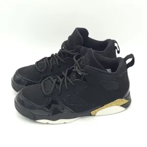 Nike Air Jordan Flight Club 91 - Black/White/Gold Basketball Shoes - Youth Size