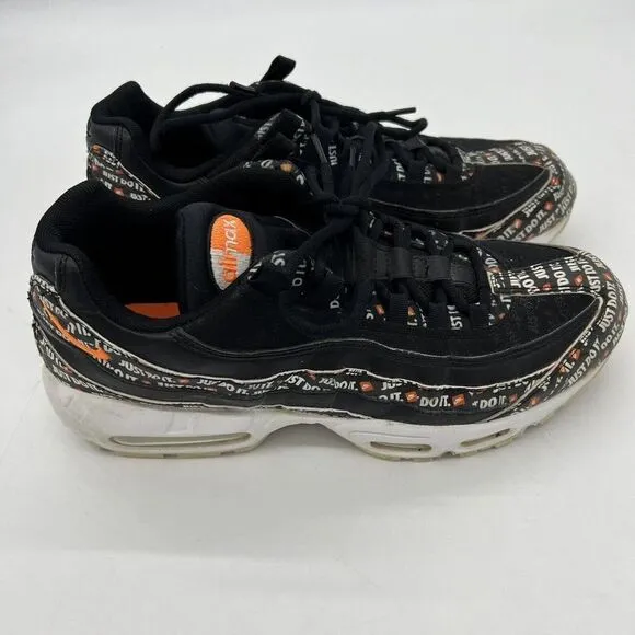 Nike Air Max 95 SE AV6246-001 9.5 Just Do It Sneaker Shoes 2018 Black Orange