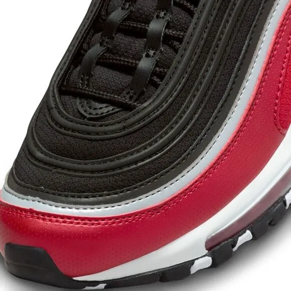 Nike Air Max 97 FB3245-001 Sneaker Big Kids Black Red Grade School Shoes NR9596