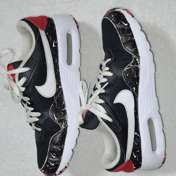 Nike Air Max SC Swooshfetti Black White Red Shoes Size 10.5 Mens