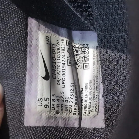 Nike Air Zoom TW20 Tiger Woods Golf Shoes Black CI4510-001 Sz 9.5