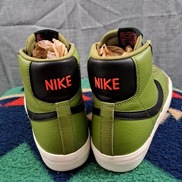 Nike Blazer Mid 77 Shoes 7y Asparagus Green Black Crimson DH1017-300