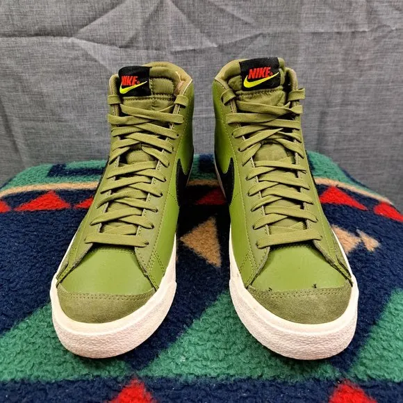 Nike Blazer Mid 77 Shoes 7y Asparagus Green Black Crimson DH1017-300