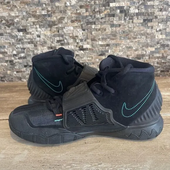 Nike Boys Kyrie 6 Shot Clock Eleven Basketball Shoes Black BQ5599 Size 4Y EUC
