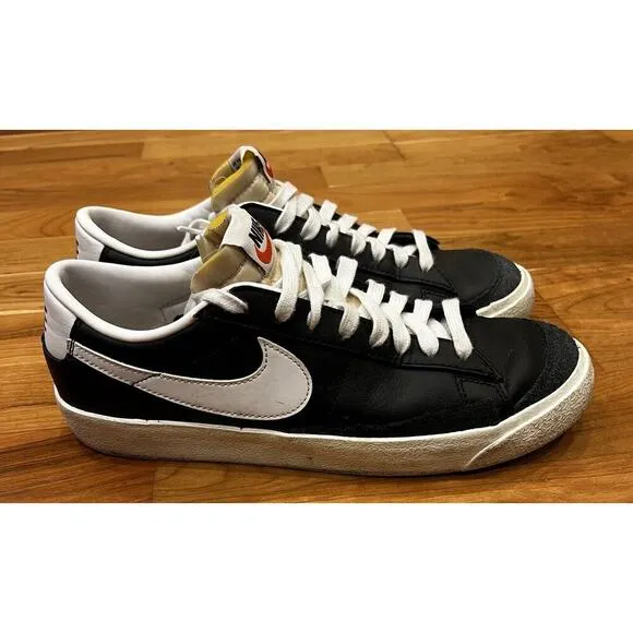 Nike DA6364-001 Blazer Low '77 Sail Sneaker Shoes Size 41/8 Men's Black White