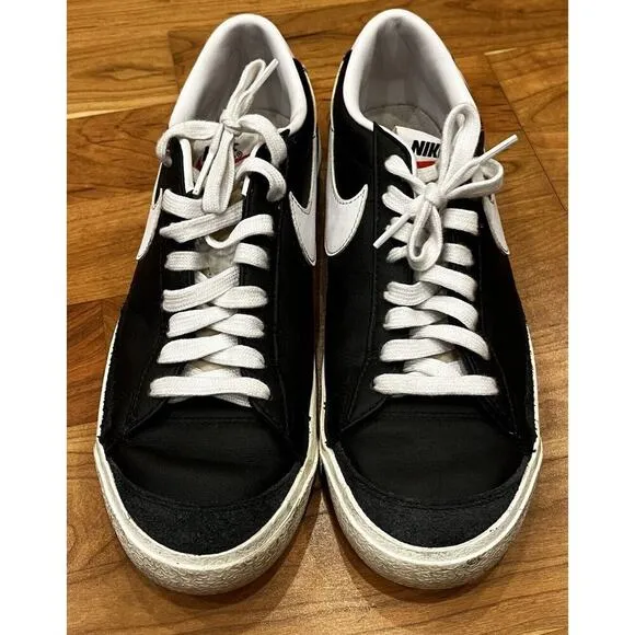 Nike DA6364-001 Blazer Low '77 Sail Sneaker Shoes Size 41/8 Men's Black White