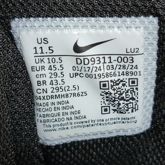 Nike FLY BY MID 3, Black/White DD9311-003 Men's Basketball Shoes Size 11.5 New