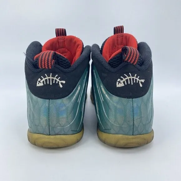 Nike FoamPosite One Gone Fishing Emerald Black Red Shoes 644791-300 Size 6.5Y