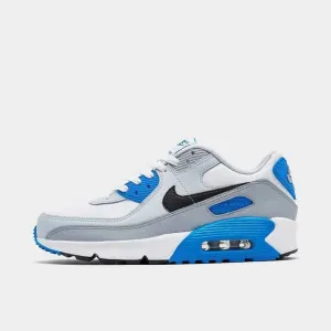 Nike Grade School Air Max 90 LTR Shoes,7Y,White/Black/Photo Blue/Pure Platinum
