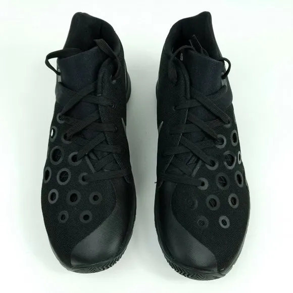 NIKE Hyperquickness Mens Sz 9.5 Shoes Black/Metallic Silver 749882 001