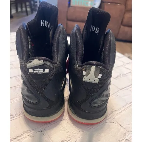 Nike iD Men's Size 11.5 LeBron James 9 Basketball Shoes Miami Heat Black Red