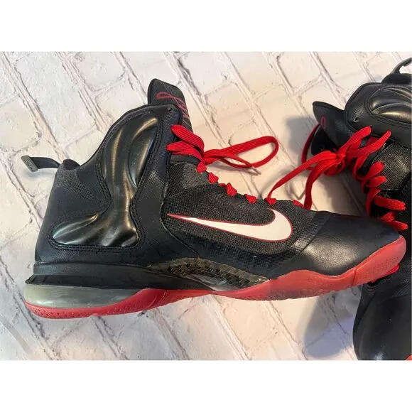 Nike iD Men's Size 11.5 LeBron James 9 Basketball Shoes Miami Heat Black Red