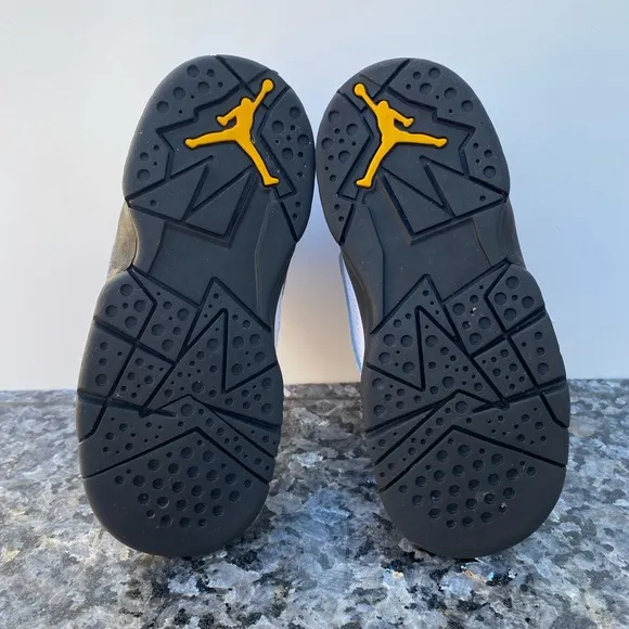 Nike Jordan True Flight (TD) White/Black-Yellow Shoes Baby Size 9C (343797 107)