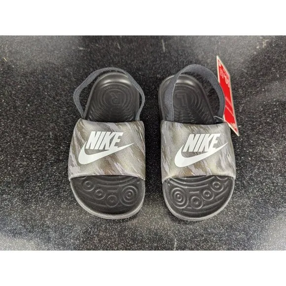 Nike Kawa Slide SE TD Black Pure Platinum Shoes Toodler Size 6C DN3971-001 NIB