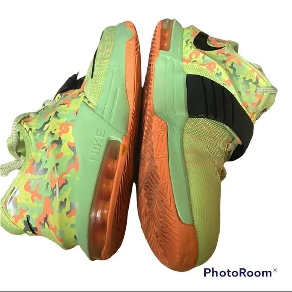 Nike KD VII 7 Easter Liquid Lime Viper Green Black Glow Shoes Sz 7Y