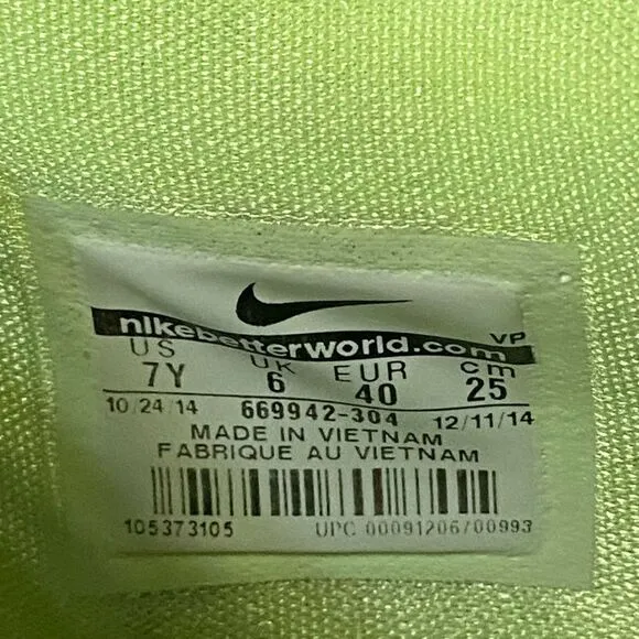 Nike KD VII 7 Easter Liquid Lime Viper Green Black Glow Shoes Sz 7Y
