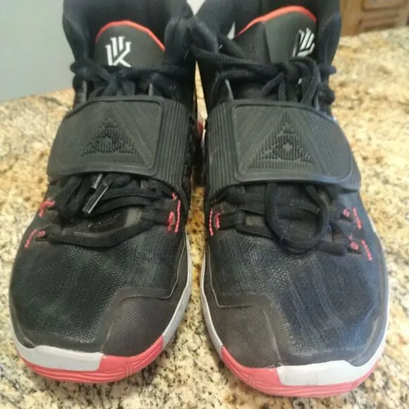 Nike Kyrie 6 GS Bred Black Red Basketball Shoes BQ5599-002 Size 7