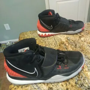 Nike Kyrie 6 GS Bred Black Red Basketball Shoes BQ5599-002 Size 7