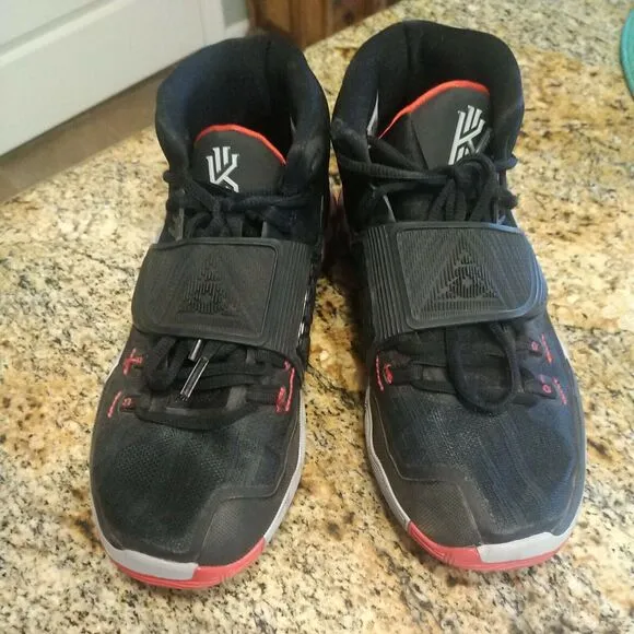 Nike Kyrie 6 GS Bred Black Red Basketball Shoes BQ5599-002 Size 7