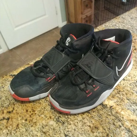 Nike Kyrie 6 GS Bred Black Red Basketball Shoes BQ5599-002 Size 7