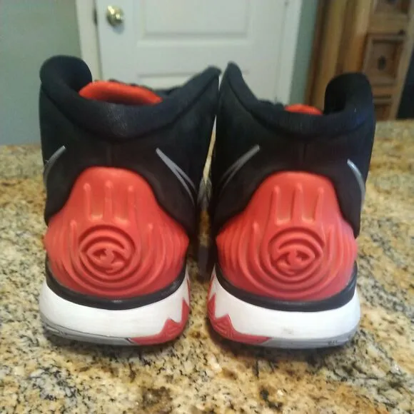 Nike Kyrie 6 GS Bred Black Red Basketball Shoes BQ5599-002 Size 7