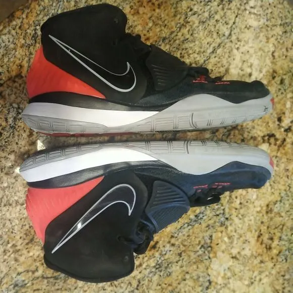 Nike Kyrie 6 GS Bred Black Red Basketball Shoes BQ5599-002 Size 7