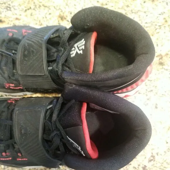 Nike Kyrie 6 GS Bred Black Red Basketball Shoes BQ5599-002 Size 7