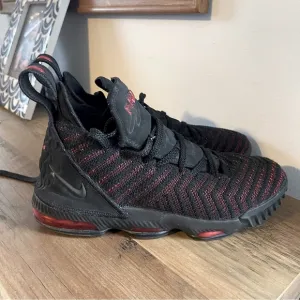 Nike Lebron 16. Basketball shoes. Boys youth size 4.5. Black red.