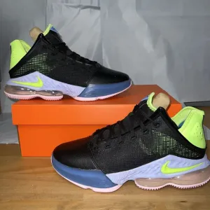 Nike LeBron 19 Low DO9829-001 Sneaker Men's 8 Black Green Basketball Shoes BBS67