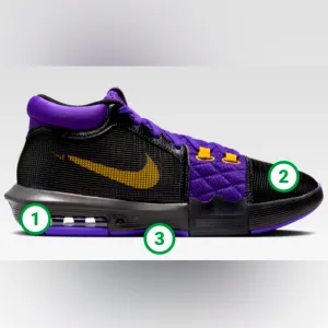Nike LeBron Witness 8 Basketball Shoes    Sz. 6.0    Black/Gold/Purple