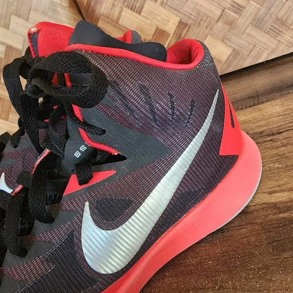 Nike Lunar Hyperquickness Shoes Men's Size 7.5 Red &amp; Black 652777 006 Basketball