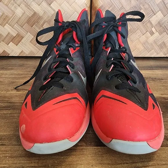 Nike Lunar Hyperquickness Shoes Men's Size 7.5 Red &amp; Black 652777 006 Basketball